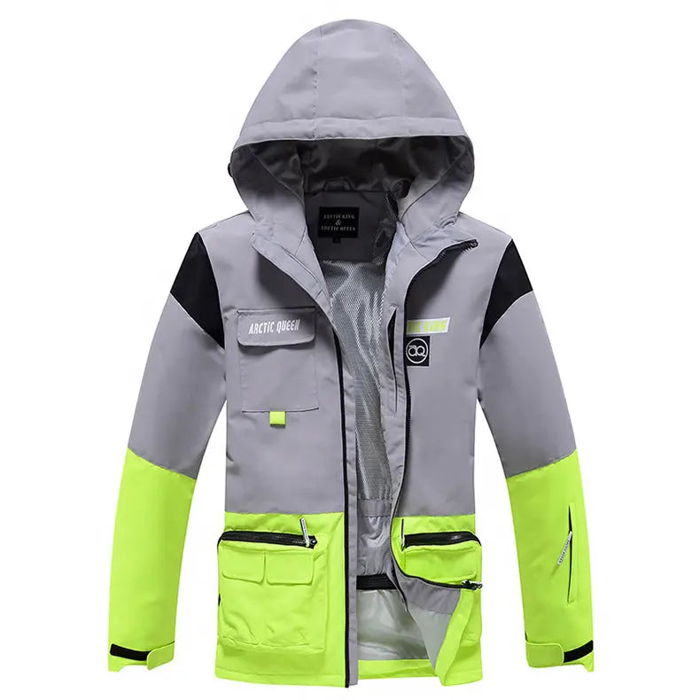 Hotian Men Ski Insulated Cargo Jacket Waterproof Outdoor Coat