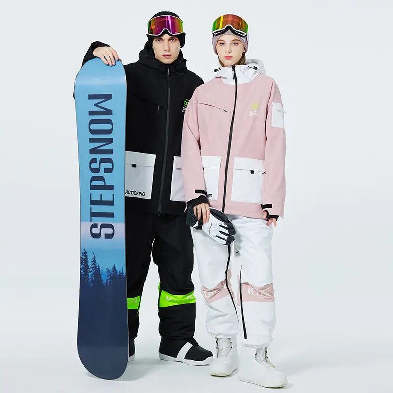 Winter Thick Ski Coat & Matched Pants Set Insulated Snowwear