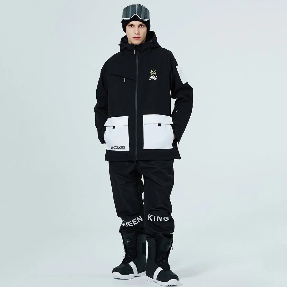 Winter Thick Ski Coat & Matched Pants Set Insulated Snowwear