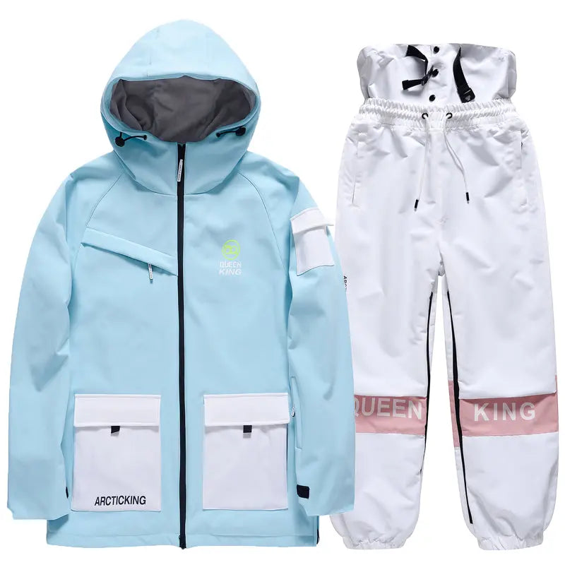 Winter Thick Ski Coat & Matched Pants Set Insulated Snowwear