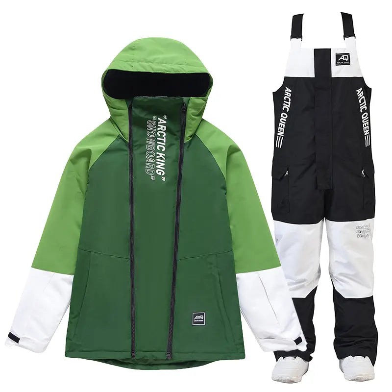 Couple Style Snowboard Suits Cargo Jacket & Bibs Pants