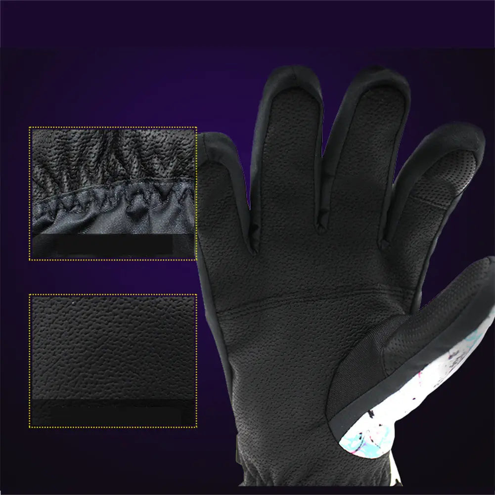 Hotian Men's Ski Snowboard Gloves Waterproof Anti-slip