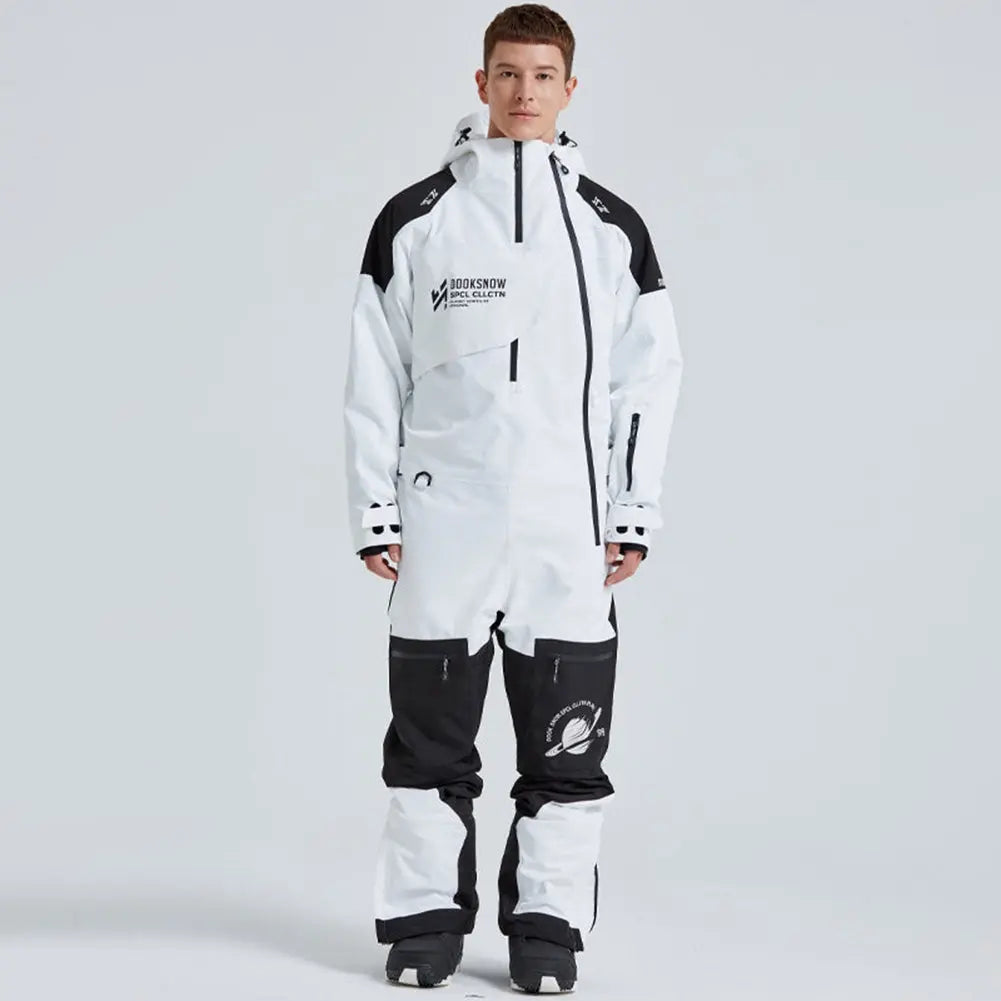 Men's One Piece Snow Jumpsuits Winter Ski Suits