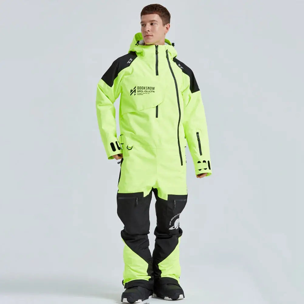 Men's One Piece Snow Jumpsuits Winter Ski Suits