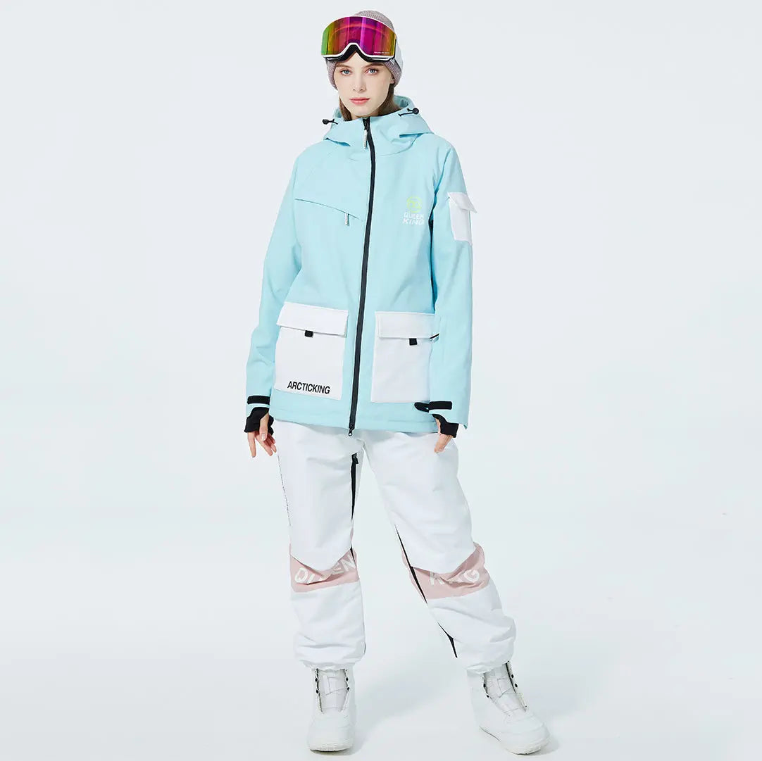 Matched Couple Ski Set Insulated Cargo Jacket & Jogger Pants