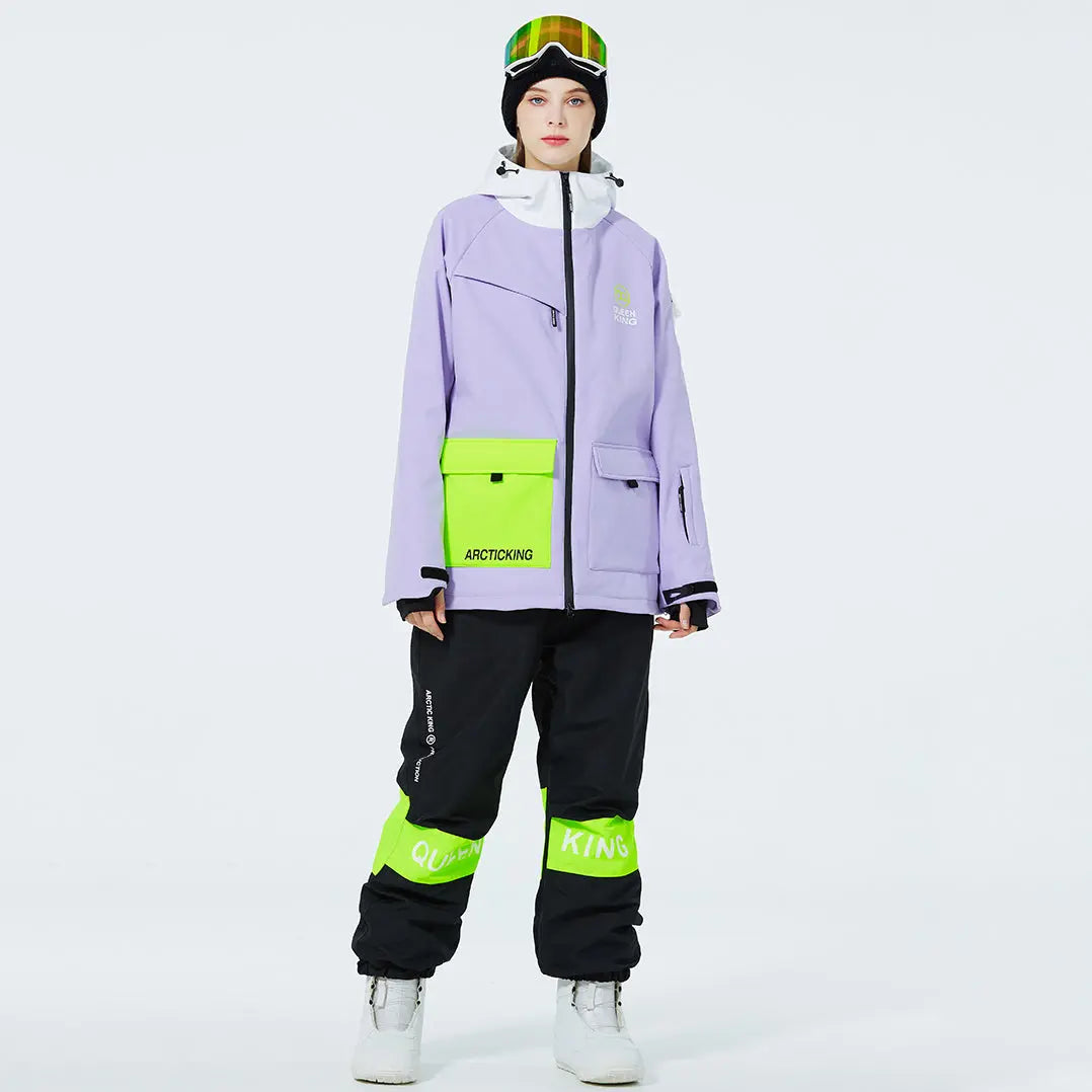 Matched Couple Ski Set Insulated Cargo Jacket & Jogger Pants