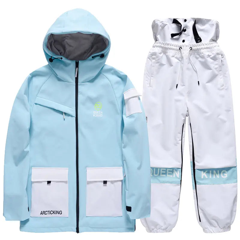 Matched Couple Ski Set Insulated Cargo Jacket & Jogger Pants