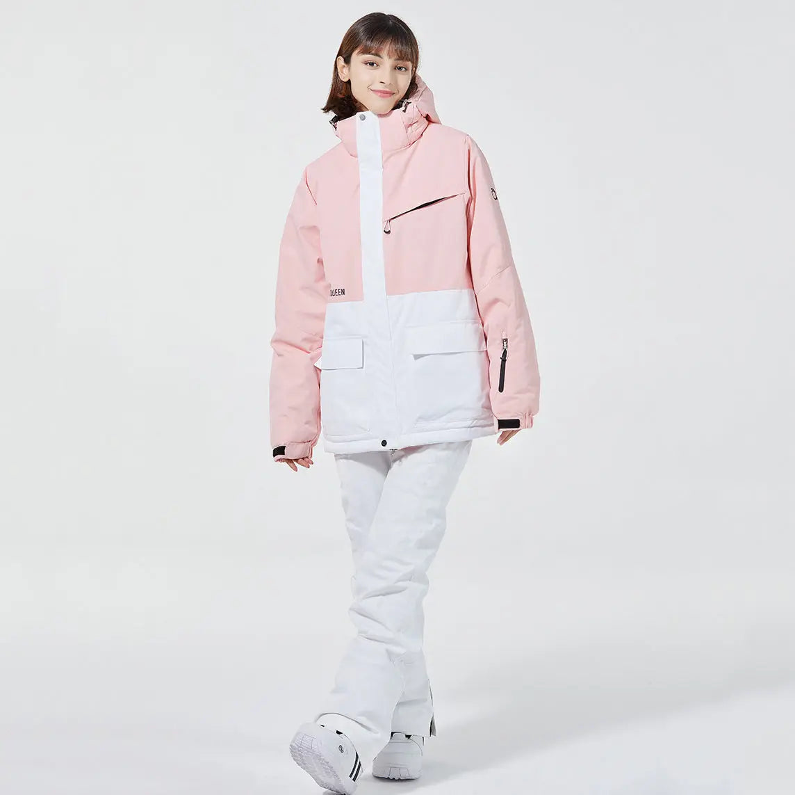 Hotian Women Ski Snow Cargo Jacket Hooded Insulated Coat for Sports