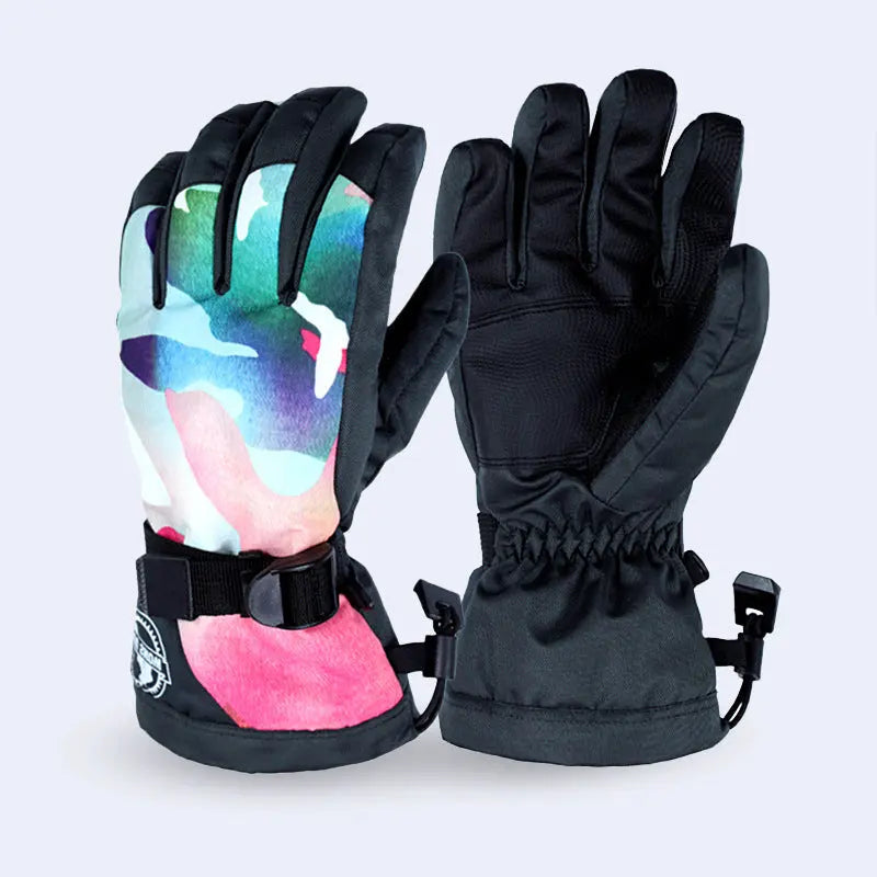 Hotian Women's Ski Snowboard Gloves Waterproof Anti-slip