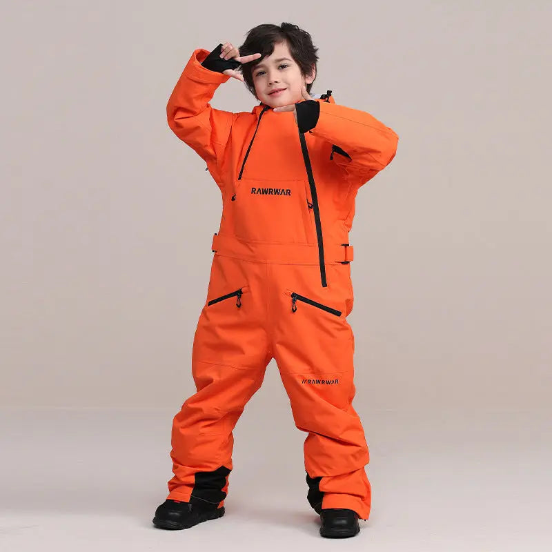 Kids Hooded Outdoor Ski & Snowboard Jumpsuits