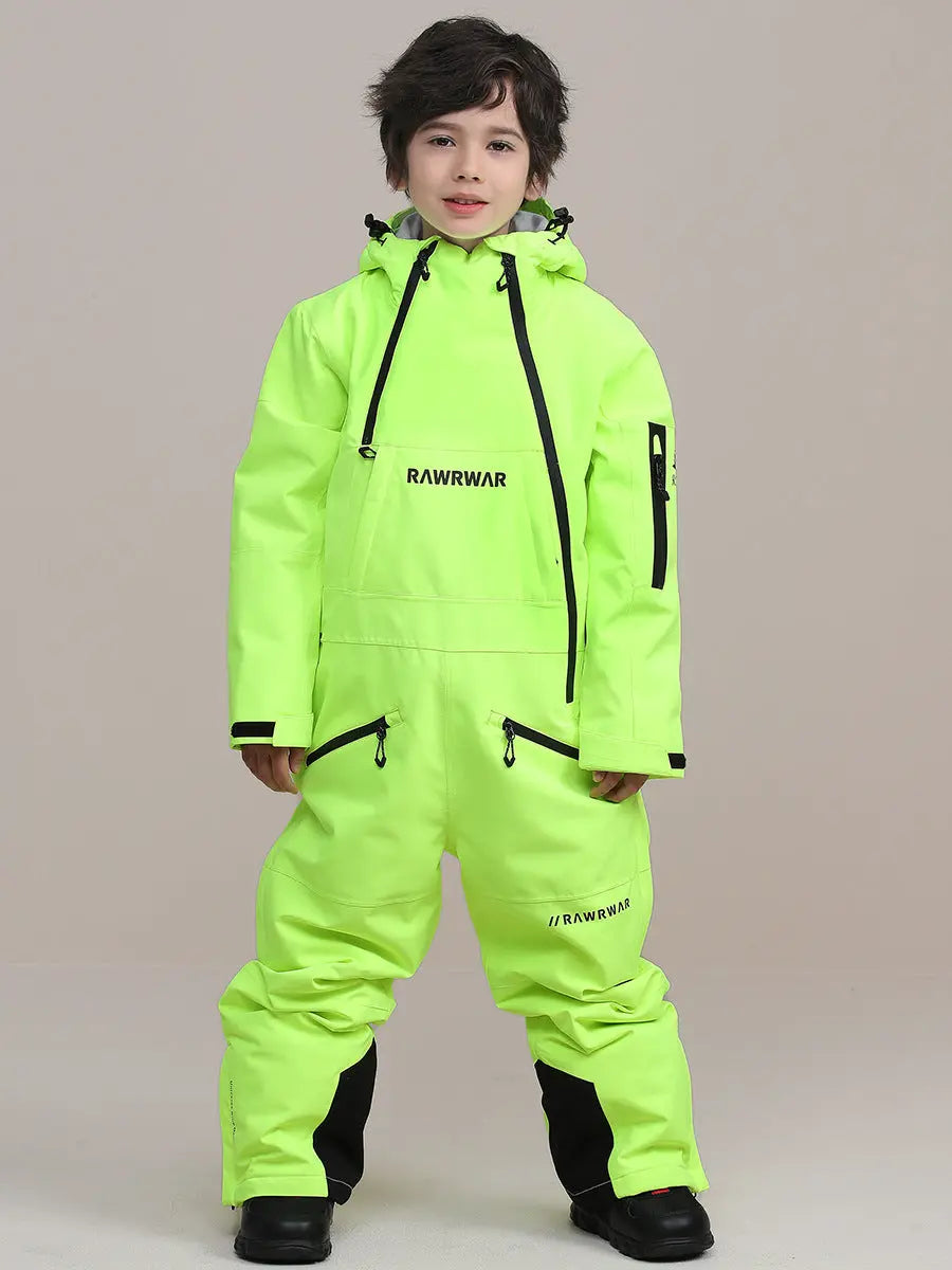 Kids Hooded Outdoor Ski & Snowboard Jumpsuits