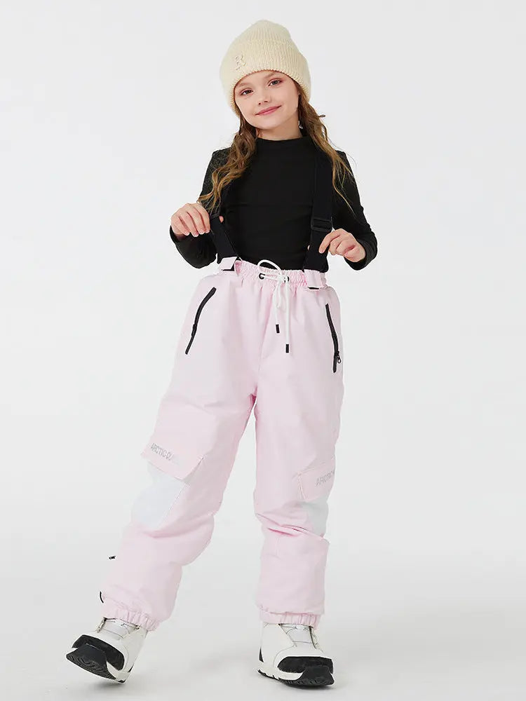 Kids Loose Fit Snow & Ski Pants Removable Shoulder Strap