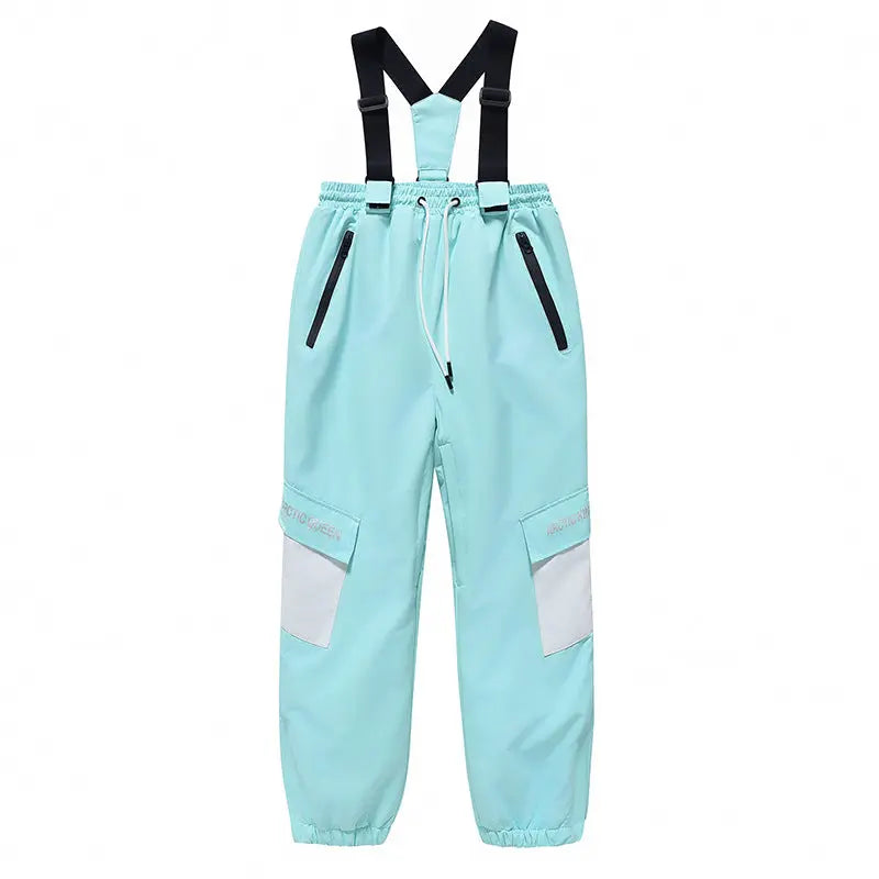 Kids Loose Fit Snow & Ski Pants Removable Shoulder Strap