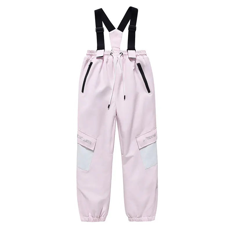 Kids Loose Fit Snow & Ski Pants Removable Shoulder Strap