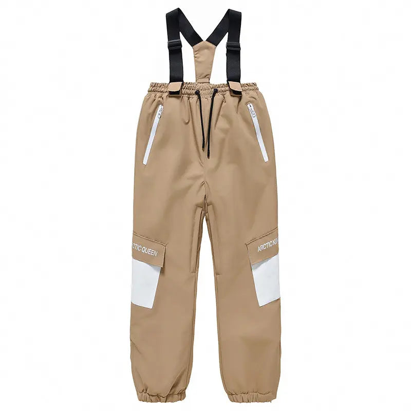 Kids Loose Fit Snow & Ski Pants Removable Shoulder Strap