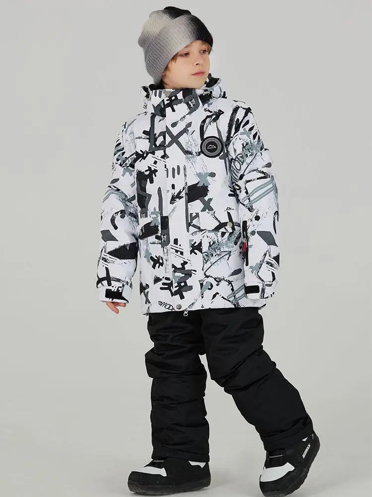 Kids Outdoor Ski Jacket & Pants Set Insulated Snowboard Outwear