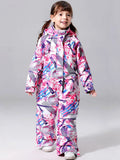 Kids' Geometric Print One-Piece Snowsuit Girls' Ski Jumpsuit