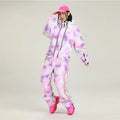 Retro One-piece Ski Jumpsuits for Women Loose Fit Snowsuits