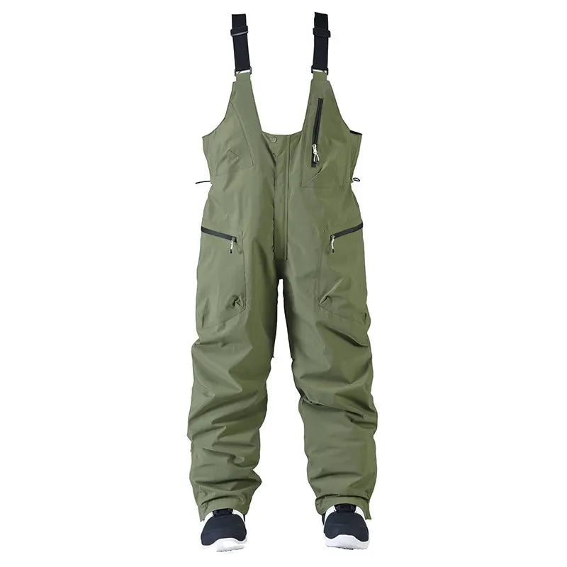 Loose Fit Ski Snow Bibs for Adult Warm One-piece Snow Overalls