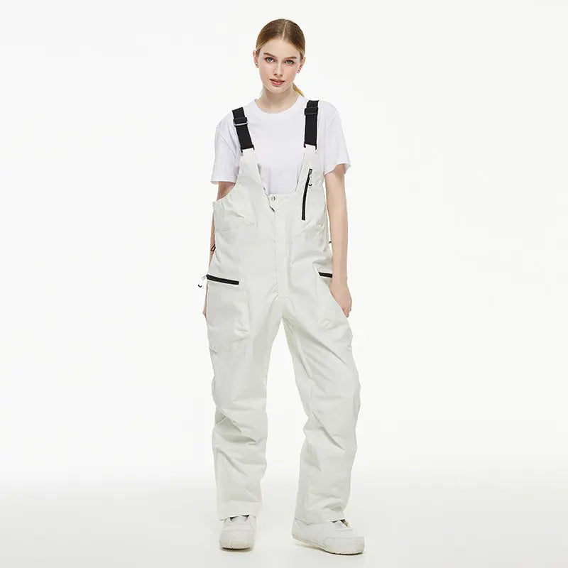 Loose Fit Ski Snow Bibs for Adult Warm One-piece Snow Overalls