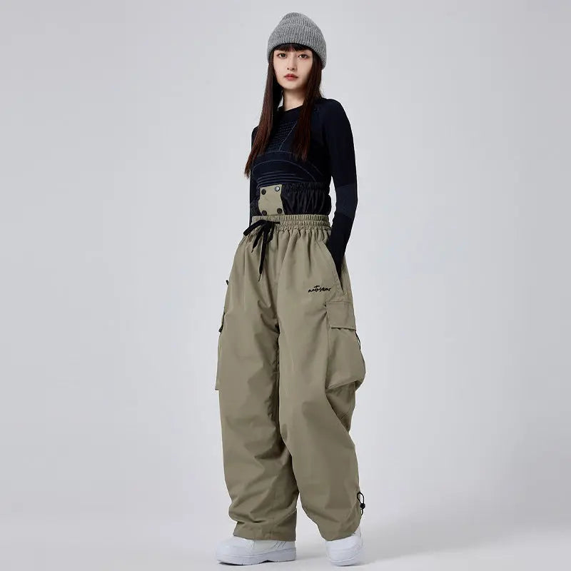 Loose Fit Ski & Snowboard Pants Drawstring Waist