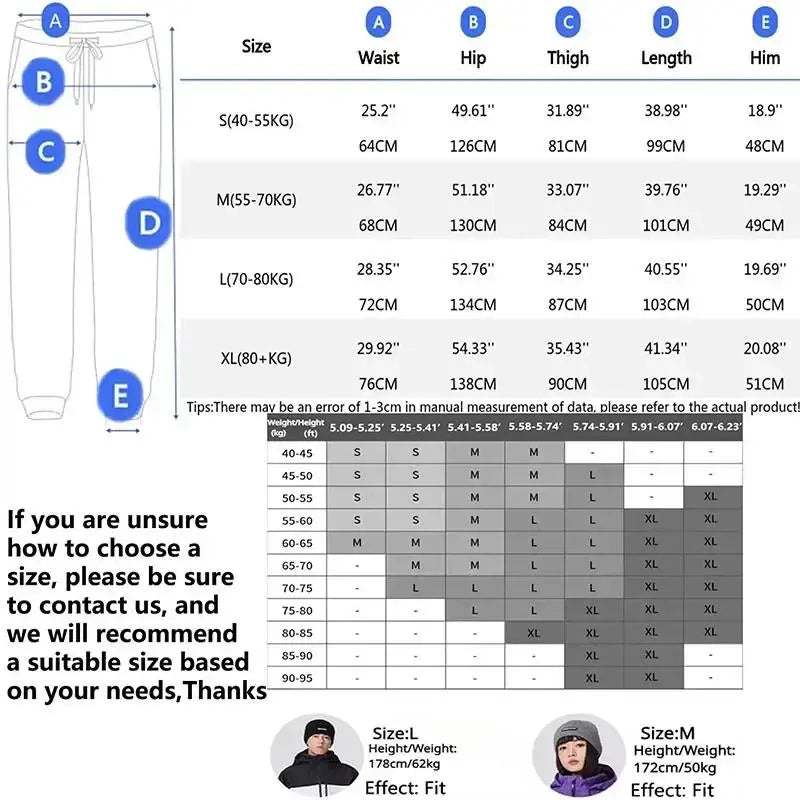 Loose Snowboarding Trousers Thermal Sports Trousers for Men