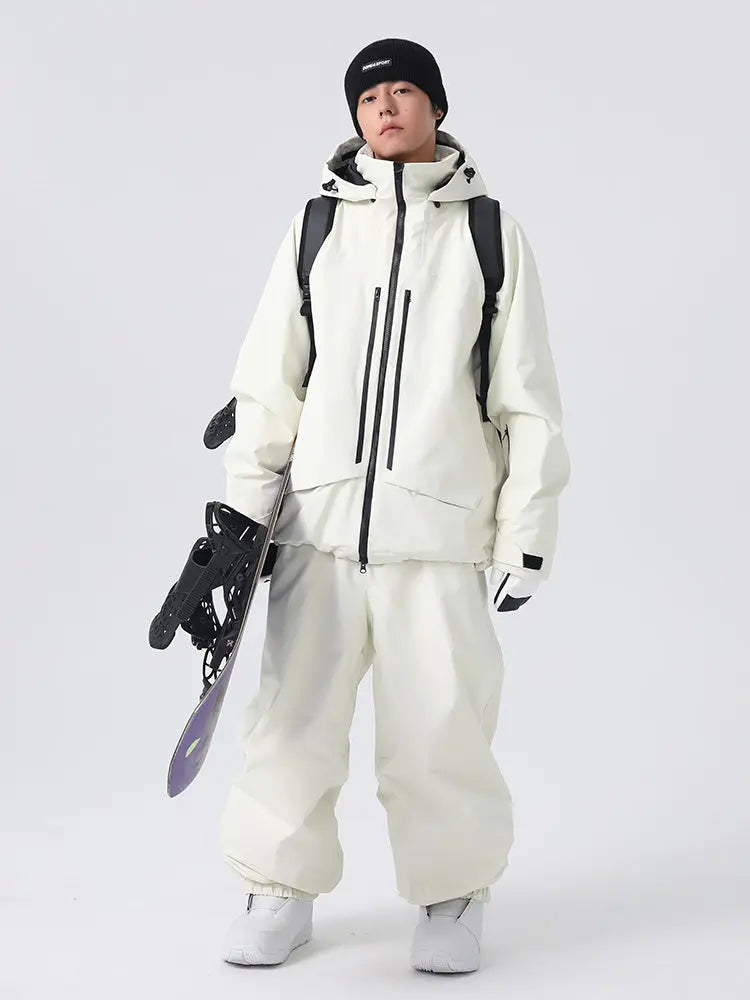 Men's Baggy Snow Suits 2 Pieces Hooded Ski Jacket & Pants Set