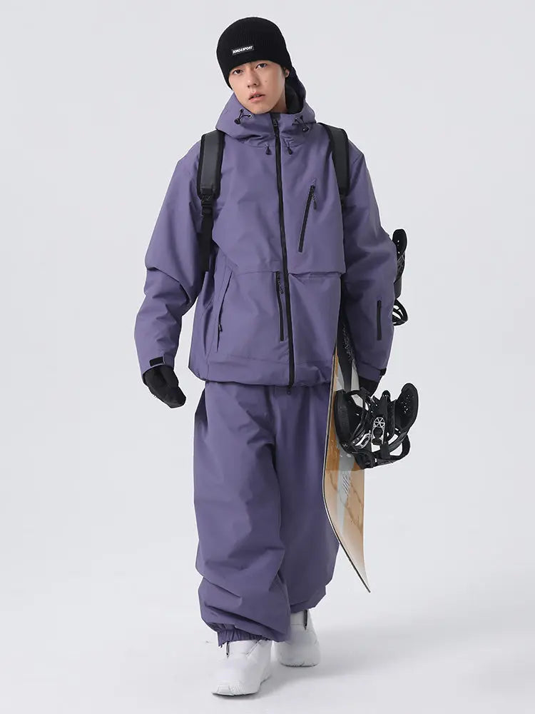 Men's Classical Baggy Snowsuits Insulated Ski Jacket & Pants Set