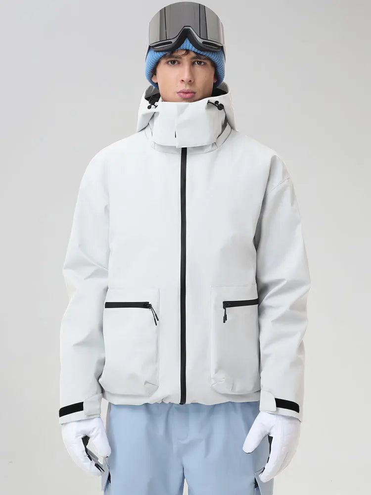 Men's Hooded Cargo Snowboarding Shell Jacket