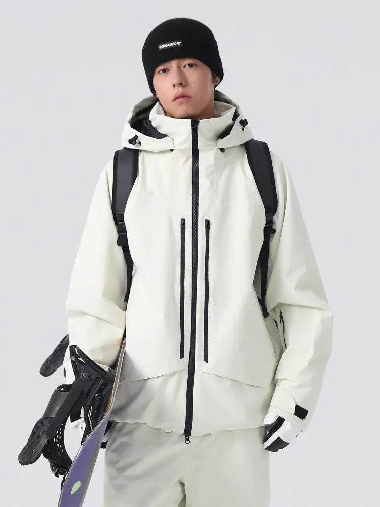 Men's Retro High Collar Snow Jacket Unisex Style Ski Top