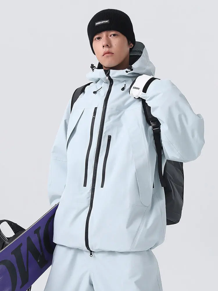 Men's Solid Color Ski Jacket Retro Snowboard Jacket
