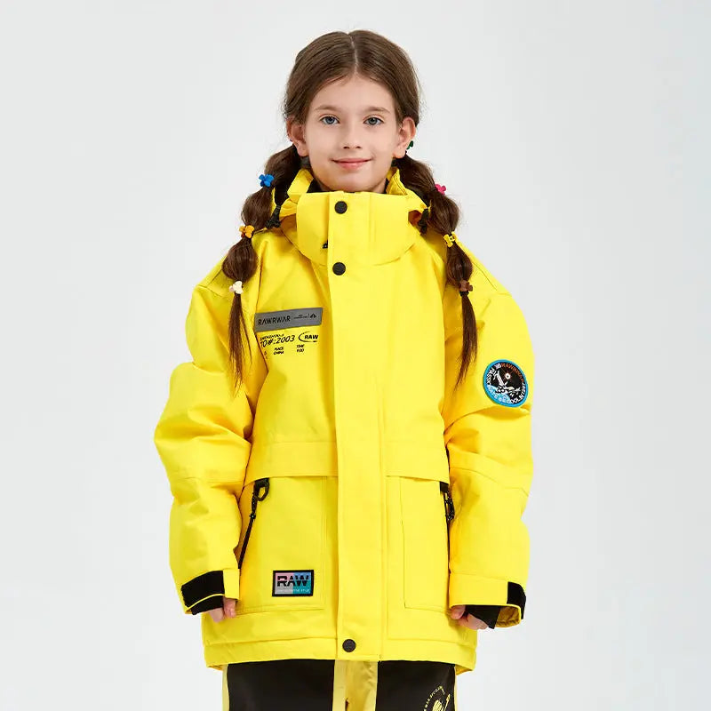 Kids Outdoor Insulated Snow Jacket Oversized Anorak Winter Coat