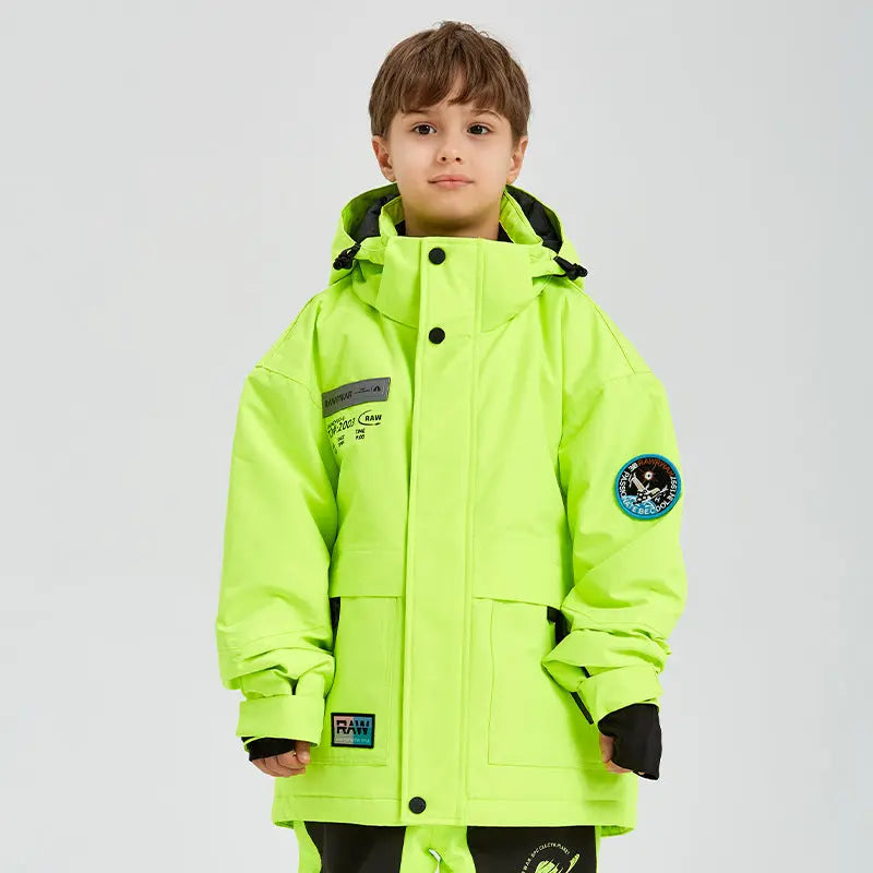 Kids Outdoor Insulated Snow Jacket Oversized Anorak Winter Coat