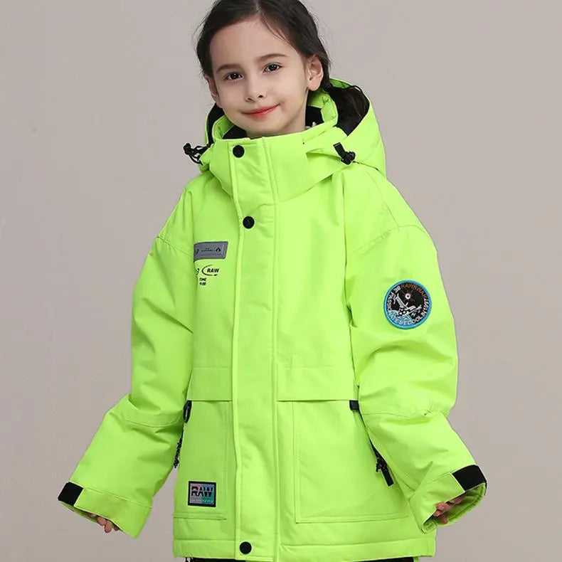 Kids Outdoor Insulated Snow Jacket Oversized Anorak Winter Coat