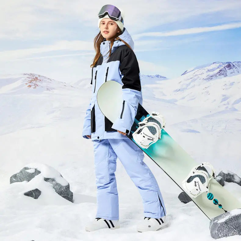 Stylish Womens Snowboard Outfits 2 Pieces Ski Overalls