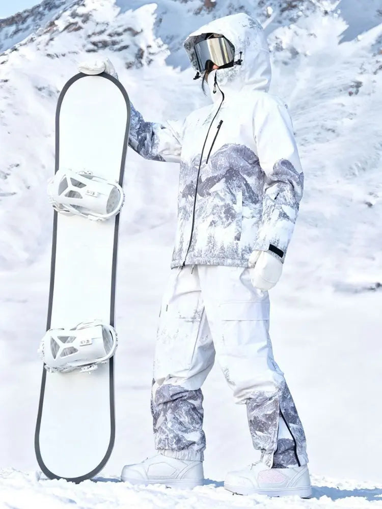 Unique Windproof Ski Suit Set for Winter Printed Sports Wear