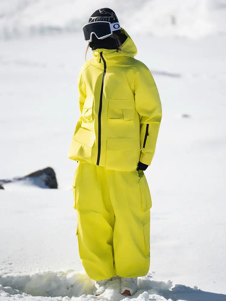 Unisex Brightly Colored 2 Pieces Snowsuits Adventure Ski Wear