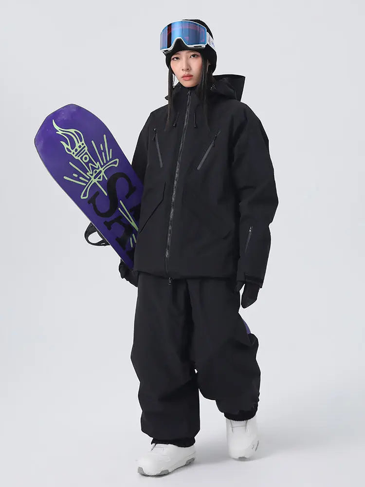Unisex Cargo Ski Suits Women's Unique Baggy Snow Clothing
