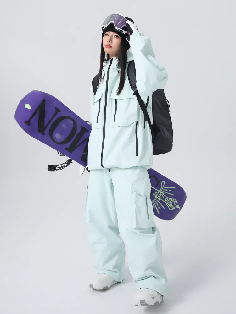 Unisex Insulated 3L Baggy Cargo Snow Pants