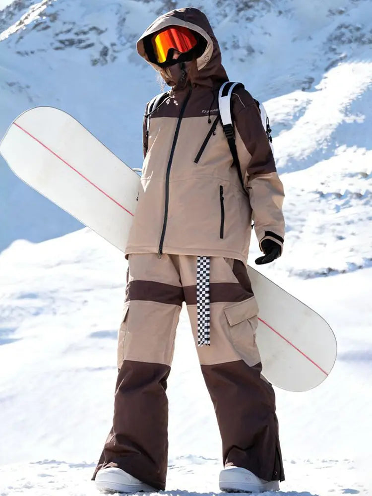 Unisex Retro Snowsuits Shell Insulated Snow Jackets & Pants