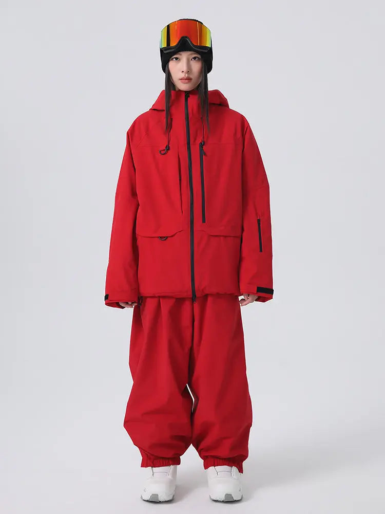 Unisex Sporty All-Weather Snow Suits Baggy Snowsuits