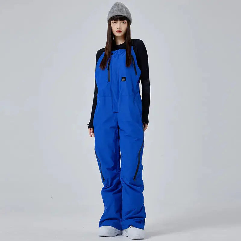 Unisex Thicken Snow Bibs Pants Outdoor Loose Sports Pants