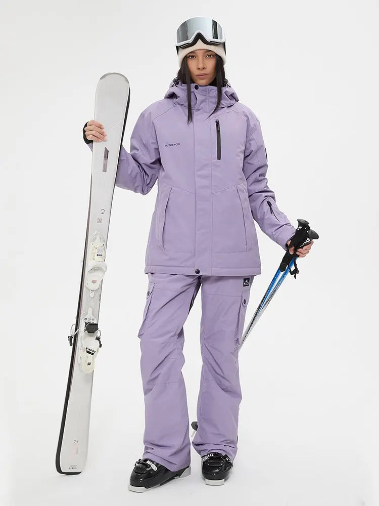 Unisex Waterproof Insulated Cargo Style Ski Suit Set