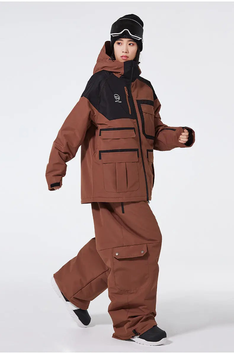 Winter Anorak Snow Suit Sets Baggy Style Skiwear