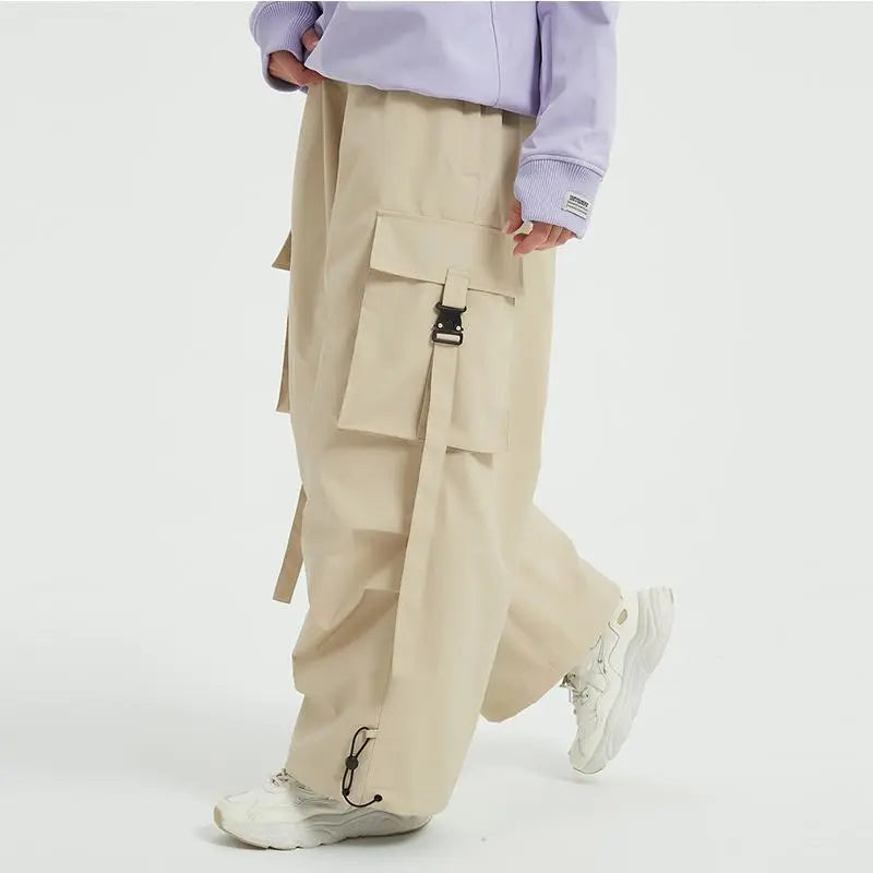 Winter Loose Fit Ski Pants Thicken Warm Outdoor Snow Pants