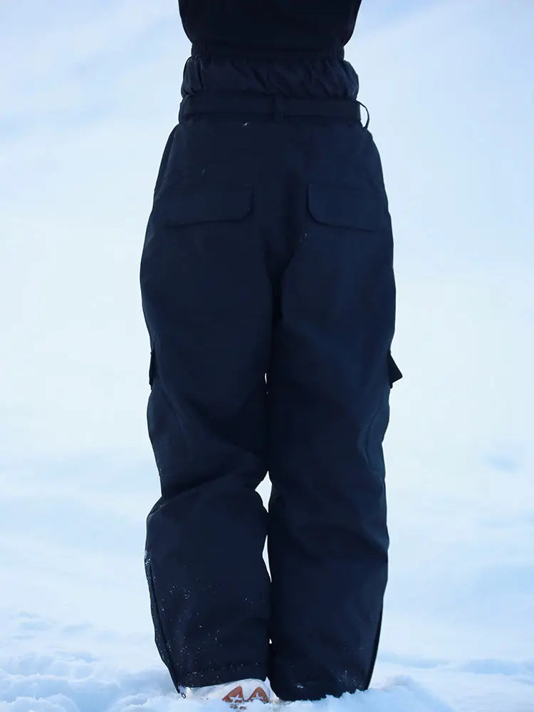 Women Cargo Snow Pants Baggy Warm Ski Trousers
