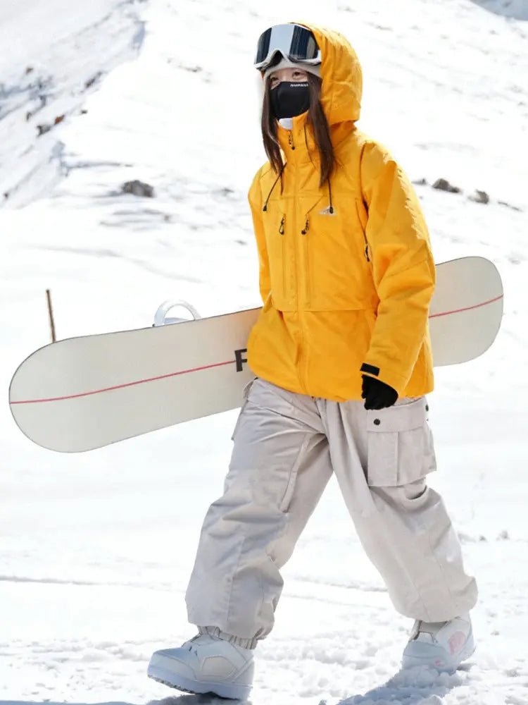 Women Cargo Snow Suits Baggy Snow Jacket & Pants