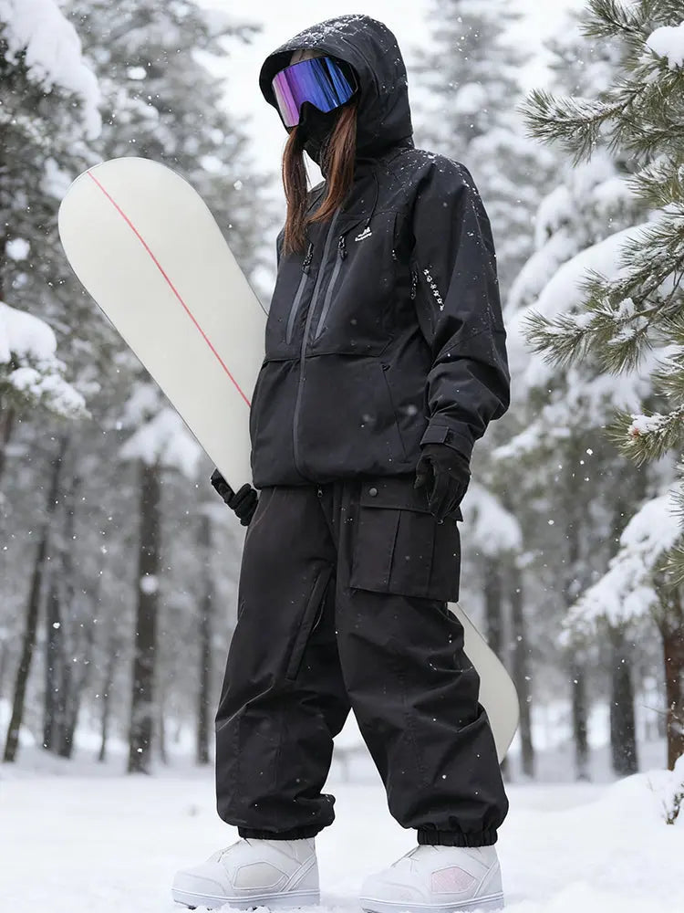 Women Cargo Snow Suits Baggy Snow Jacket & Pants