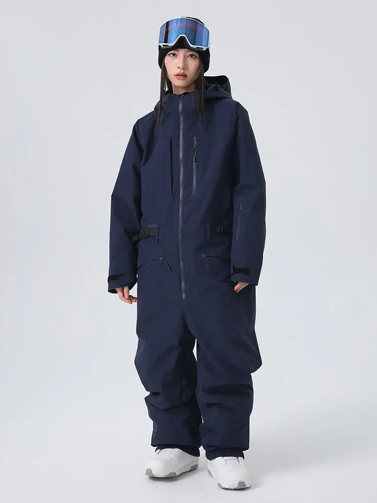 Women Chic One Piece Ski Suits Full Body Snow Jumpsuits