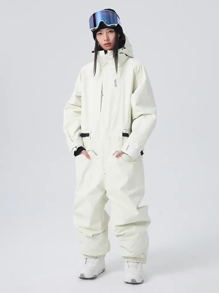 Women Chic One Piece Ski Suits Full Body Snow Jumpsuits